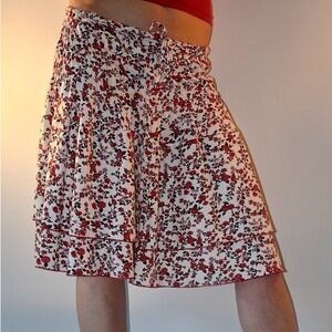 FRANCESCA FERRANTE ITALY double layer floral stretch jersey skirt